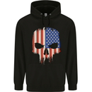 USA Skull America Gym Bodybuilding Biker Mens 80% Cotton Hoodie Black