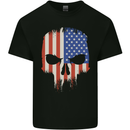 USA Skull America Gym Bodybuilding Biker Mens Cotton T-Shirt Tee Top Black