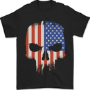 USA Skull America Gym Bodybuilding Biker Mens T-Shirt 100% Cotton Black