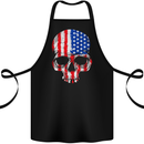 USA Skull America Stars and Stripes Flag Biker Cotton Apron 100% Organic Black
