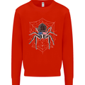 USA Spider American Flag Kids Sweatshirt Jumper Bright Red