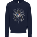 USA Spider American Flag Kids Sweatshirt Jumper Navy Blue