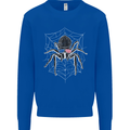 USA Spider American Flag Kids Sweatshirt Jumper Royal Blue