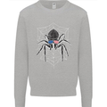 USA Spider American Flag Kids Sweatshirt Jumper Sports Grey