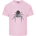 USA Spider American Flag Kids T-Shirt Childrens Light Pink