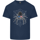 USA Spider American Flag Kids T-Shirt Childrens Navy Blue