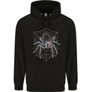 USA Spider American Flag Mens 80% Cotton Hoodie Black