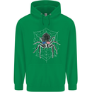 USA Spider American Flag Mens 80% Cotton Hoodie Irish Green