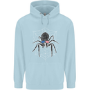 USA Spider American Flag Mens 80% Cotton Hoodie Light Blue