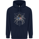 USA Spider American Flag Mens 80% Cotton Hoodie Navy Blue