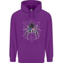 USA Spider American Flag Mens 80% Cotton Hoodie Purple