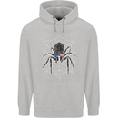 USA Spider American Flag Mens 80% Cotton Hoodie Sports Grey