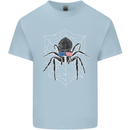 USA Spider American Flag Mens Cotton T-Shirt Tee Top Light Blue