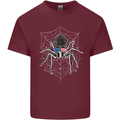 USA Spider American Flag Mens Cotton T-Shirt Tee Top Maroon
