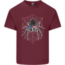 USA Spider American Flag Mens Cotton T-Shirt Tee Top Maroon