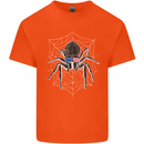 USA Spider American Flag Mens Cotton T-Shirt Tee Top Orange