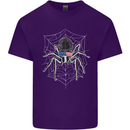 USA Spider American Flag Mens Cotton T-Shirt Tee Top Purple