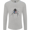USA Spider American Flag Mens Long Sleeve T-Shirt Sports Grey