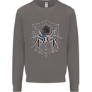 USA Spider American Flag Mens Sweatshirt Jumper Charcoal