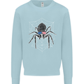 USA Spider American Flag Mens Sweatshirt Jumper Light Blue
