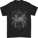 USA Spider American Flag Mens T-Shirt 100% Cotton Black