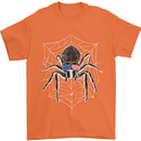 USA Spider American Flag Mens T-Shirt 100% Cotton Orange