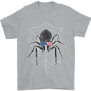 USA Spider American Flag Mens T-Shirt 100% Cotton Sports Grey