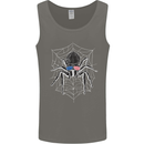 USA Spider American Flag Mens Vest Tank Top Charcoal