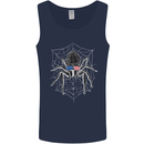 USA Spider American Flag Mens Vest Tank Top Navy Blue