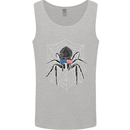 USA Spider American Flag Mens Vest Tank Top Sports Grey