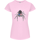 USA Spider American Flag Womens Petite Cut T-Shirt Light Pink