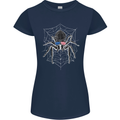 USA Spider American Flag Womens Petite Cut T-Shirt Navy Blue