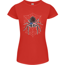 USA Spider American Flag Womens Petite Cut T-Shirt Red