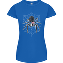 USA Spider American Flag Womens Petite Cut T-Shirt Royal Blue