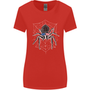 USA Spider American Flag Womens Wider Cut T-Shirt Red