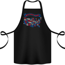 USA State Map United States of America Cotton Apron 100% Organic Black