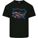 USA State Map United States of America Kids T-Shirt Childrens Black