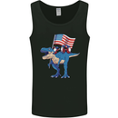 USA T-Rex Gnome American Flag Dinosaur Mens Vest Tank Top Black