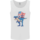 USA T-Rex Gnome American Flag Dinosaur Mens Vest Tank Top White