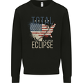 USA Total Solar Eclipse Mens Sweatshirt Jumper Black