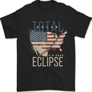USA Total Solar Eclipse Mens T-Shirt 100% Cotton Black