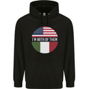 USA and Italian Heritage Italy American Flag Childrens Kids Hoodie Black