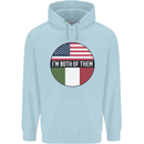 USA and Italian Heritage Italy American Flag Childrens Kids Hoodie Light Blue