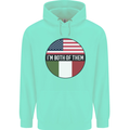 USA and Italian Heritage Italy American Flag Childrens Kids Hoodie Peppermint