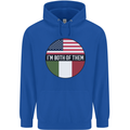 USA and Italian Heritage Italy American Flag Childrens Kids Hoodie Royal Blue