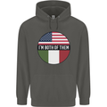USA and Italian Heritage Italy American Flag Childrens Kids Hoodie Storm Grey