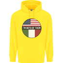 USA and Italian Heritage Italy American Flag Childrens Kids Hoodie Yellow