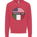 USA and Italian Heritage Italy American Flag Kids Sweatshirt Jumper Heliconia