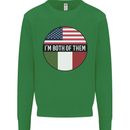USA and Italian Heritage Italy American Flag Kids Sweatshirt Jumper Irish Green