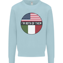 USA and Italian Heritage Italy American Flag Kids Sweatshirt Jumper Light Blue